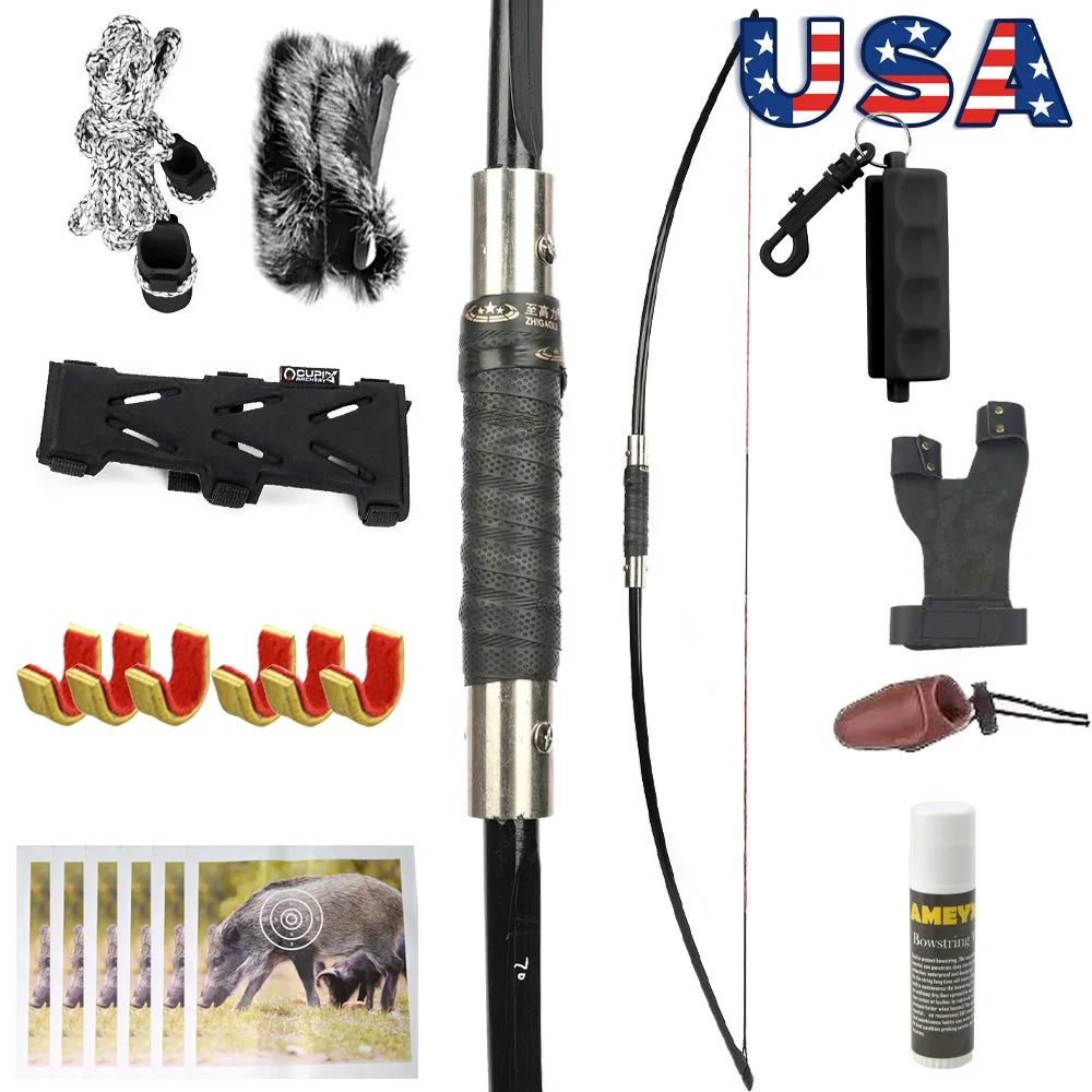 Ameyxgs Takedown English Longbow Archery Hunting Arrow Set