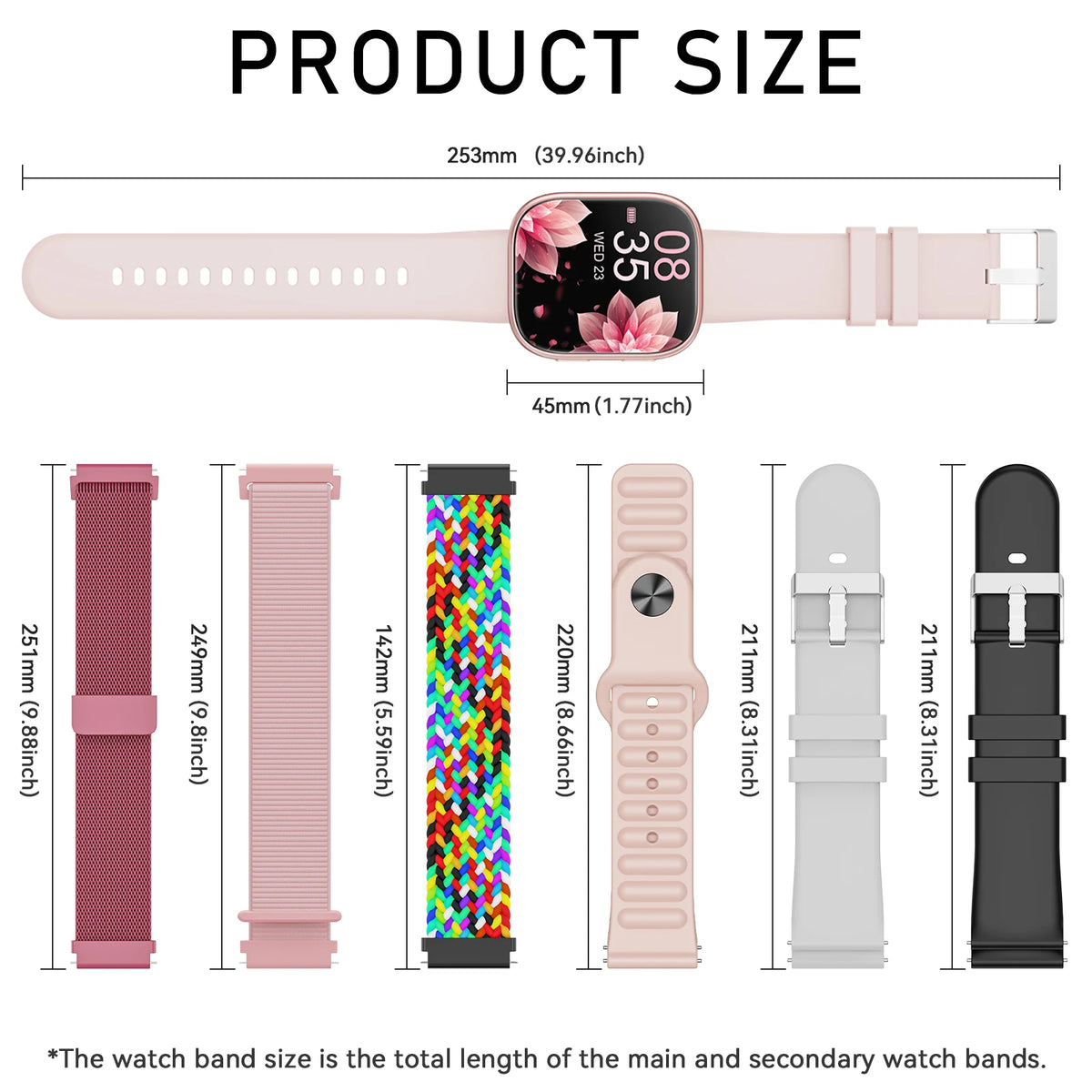 Smartwatch Fitness Tracker With Heart Rate Sleep And Cycle Monitoring
