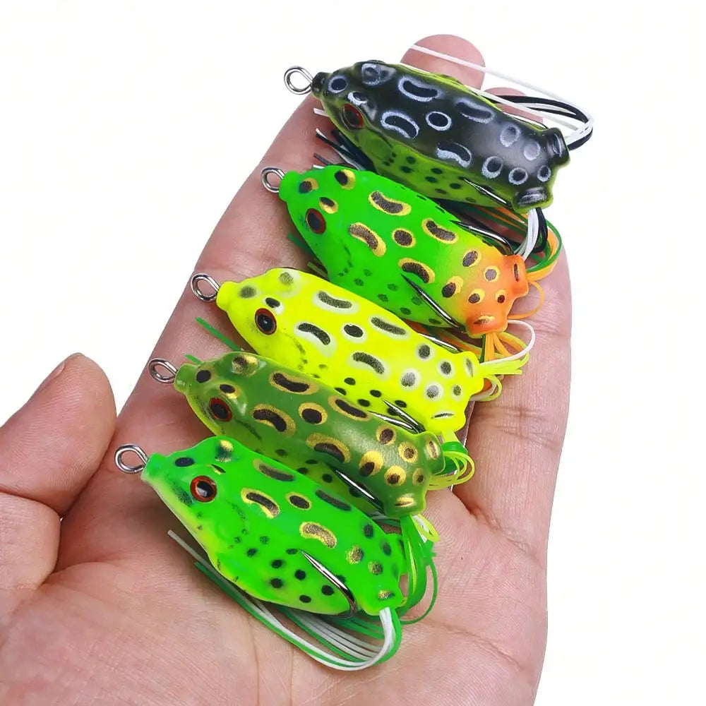 Artificial Top Water Soft Tube Frog Lure With 3D Eyes