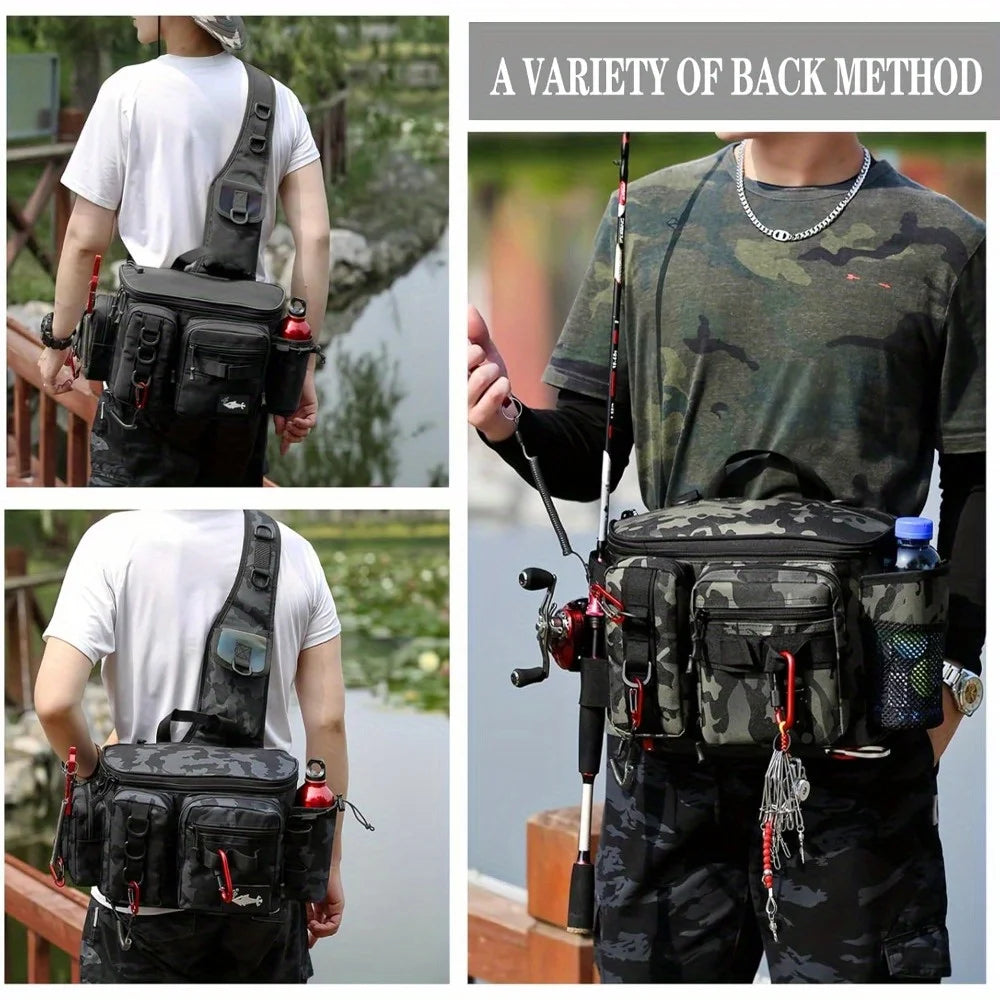Nylon Fishing Tackle Waist Bag For Camping And Hiking