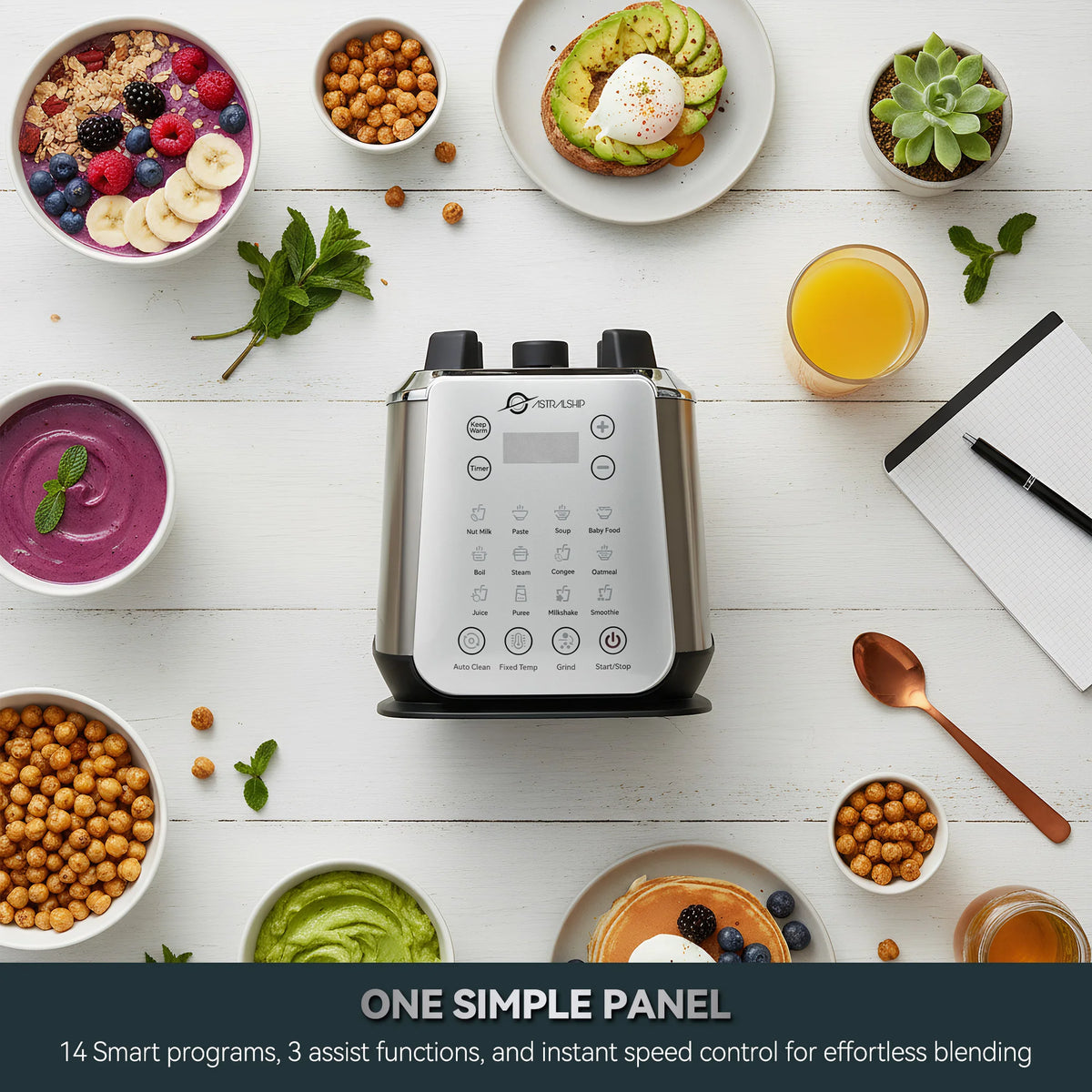Astralship 1500W High Speed Blender With Stainless Steel Blades