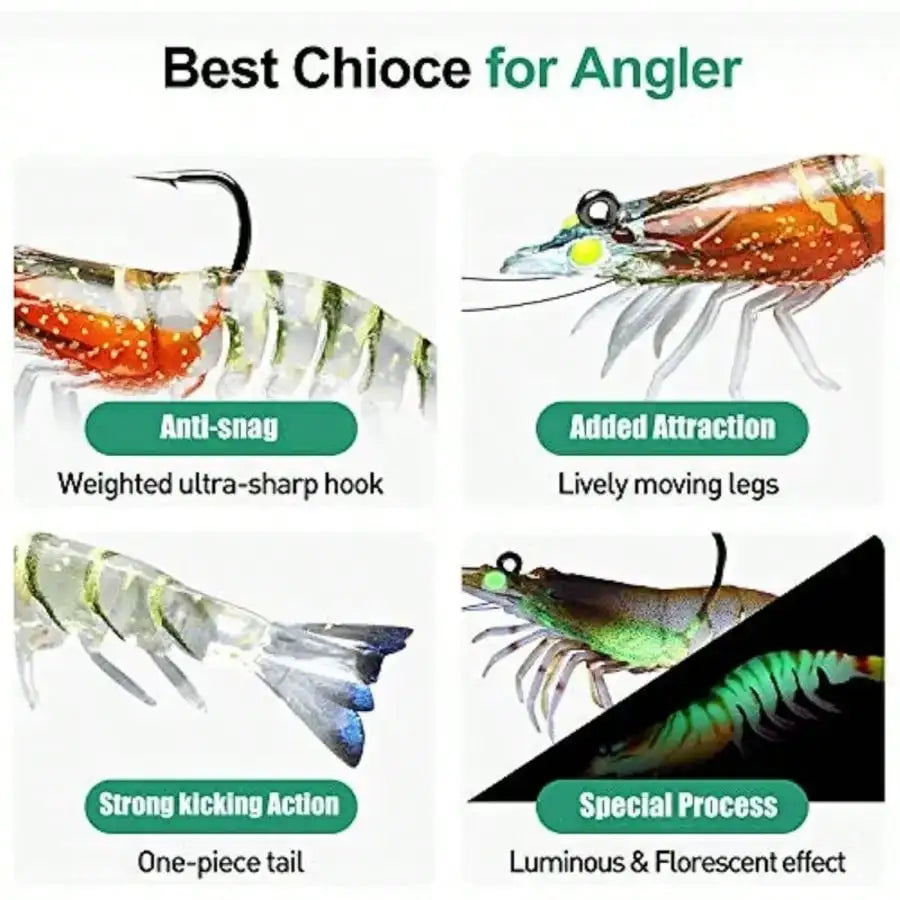 Premium Soft Plastic Shrimp Swimbait Fishing Lures