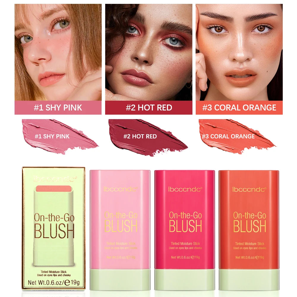 Ibcccndc Multi Use Cream Blush Stick For Lips Eyes Cheeks