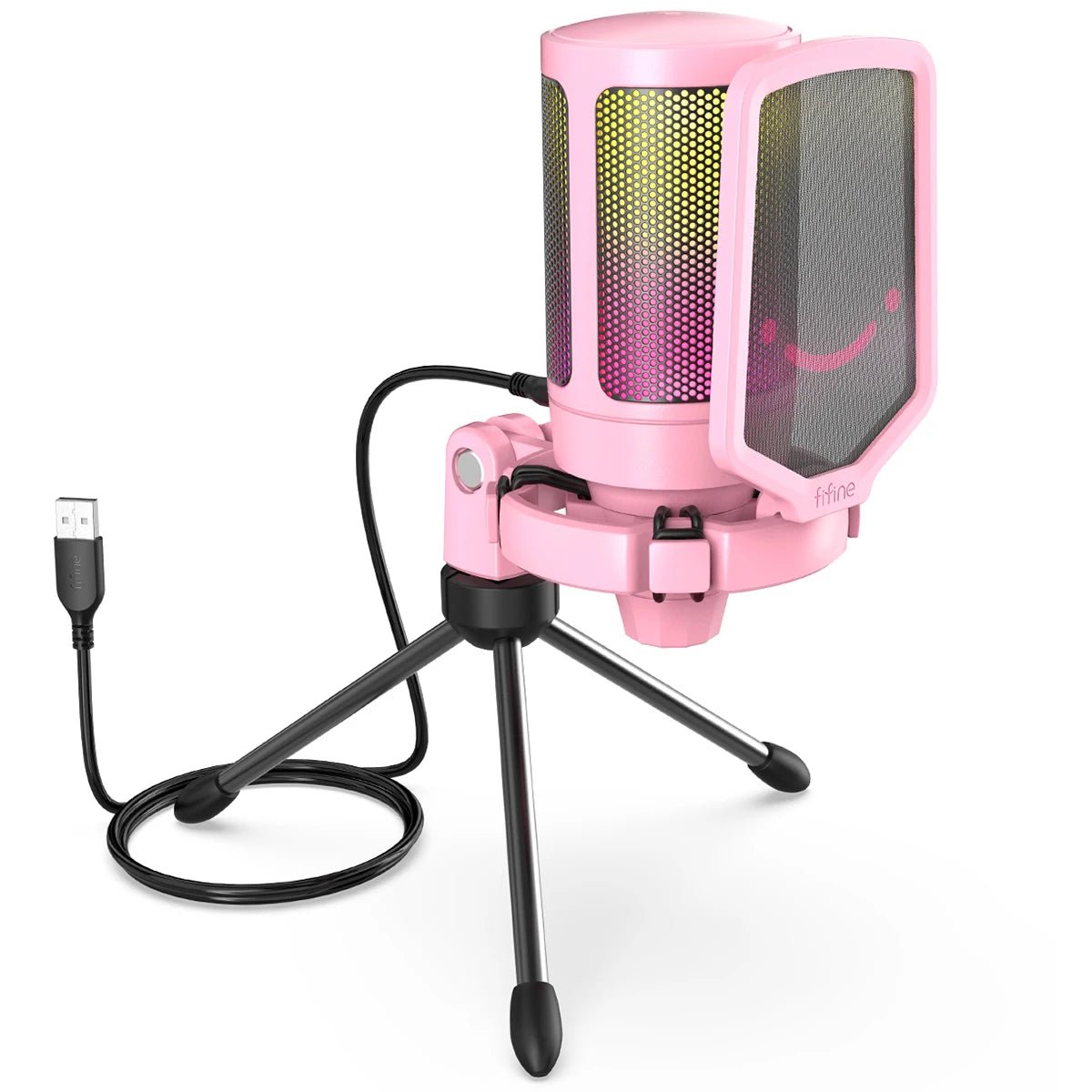 FIFINE AmpliGame USB Gaming Microphone Pop Filter Shock Mount