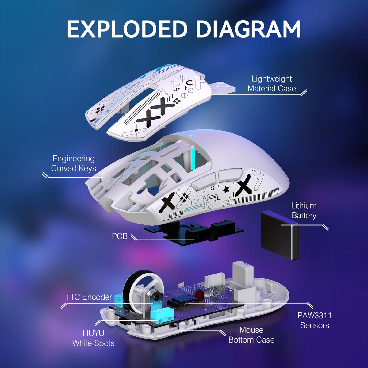 Attack Shark X11 Lightweight Wireless Gaming Mouse With RGB Charging