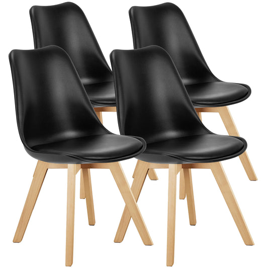 JHK PU Leather Dining Chairs Wooden Frame Ergonomic Home Seating