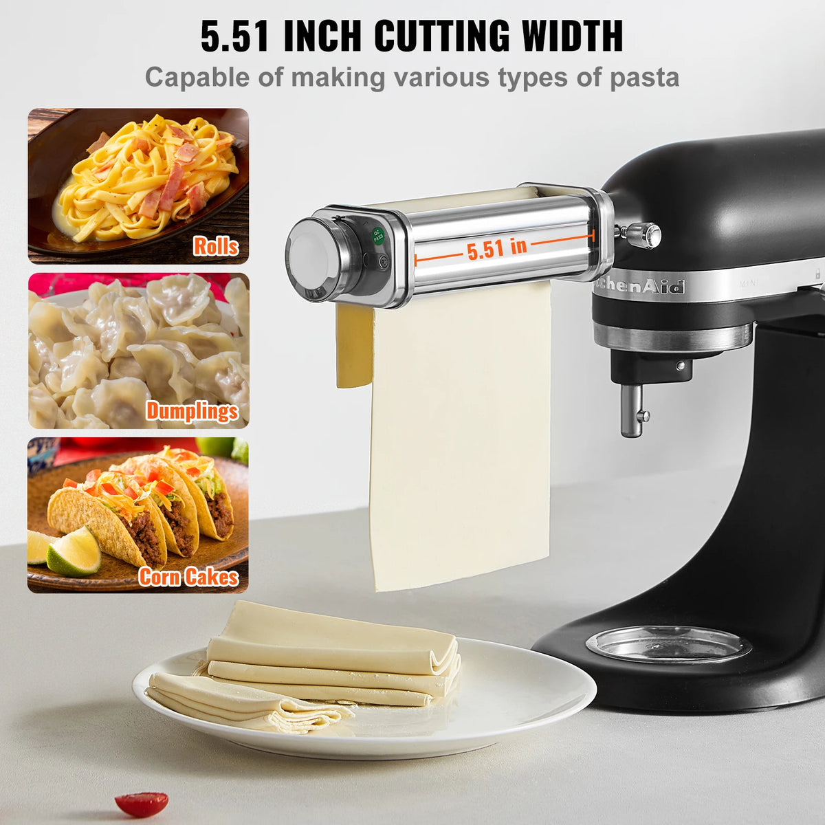 Succebuy Stainless Steel Pasta Attachment for KitchenAid Stand Mixer