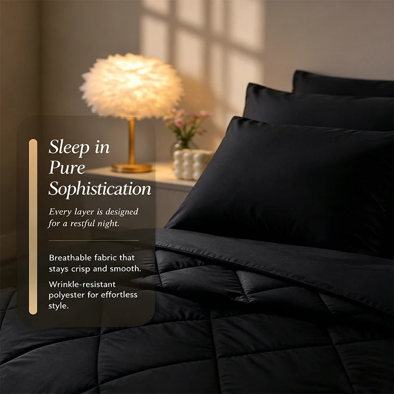 Easyyum Quilted Polyester Bedding Set With Comforter Sheet And Pillowcases