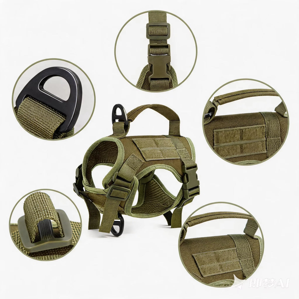 Adjustable Tactical Cat Harness Vest And Leash Set With Handle