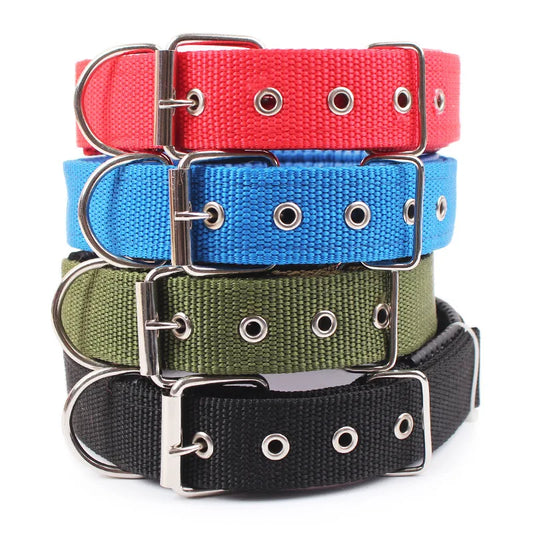 Adjustable Solid Nylon Dog Collar For Secure Daily Pet Walks