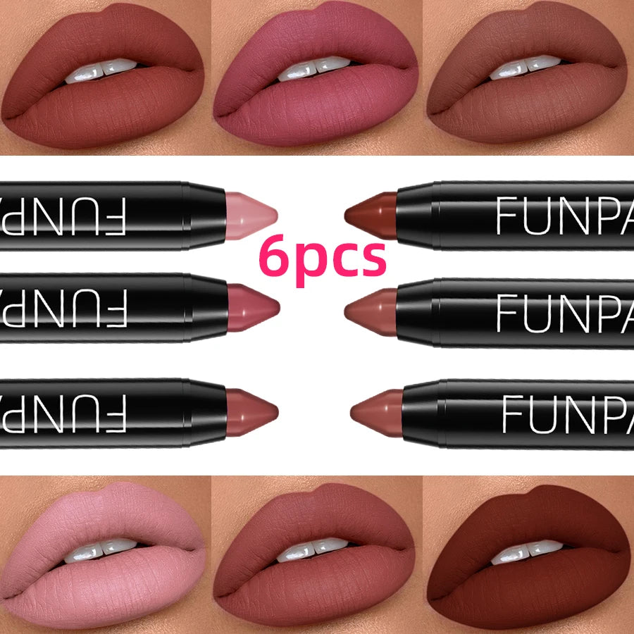 FUNPARK Waterproof Matte Lip Liner and Lipstick Makeup Set