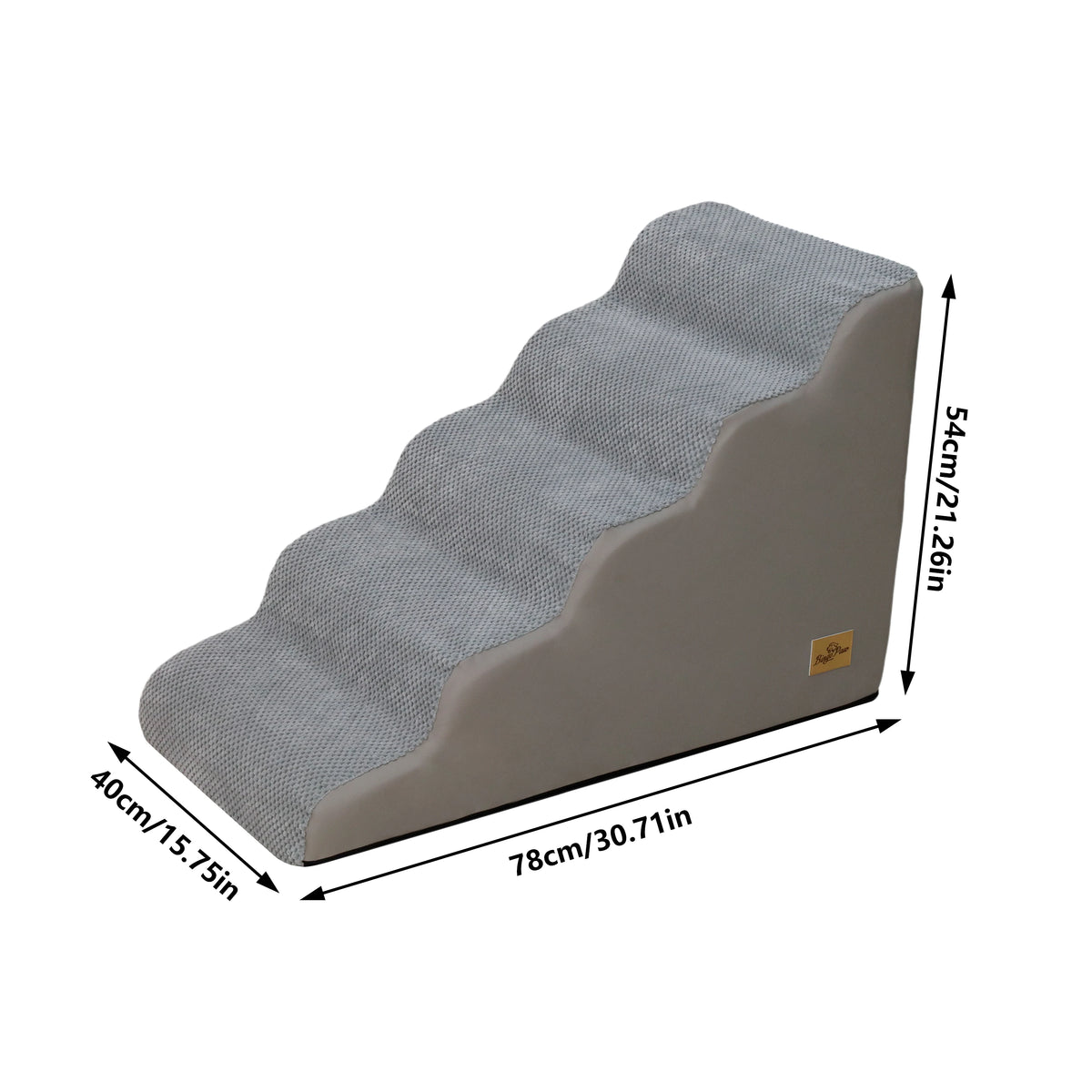 Curved Dog Stairs With Removable Cover And High Density Foam