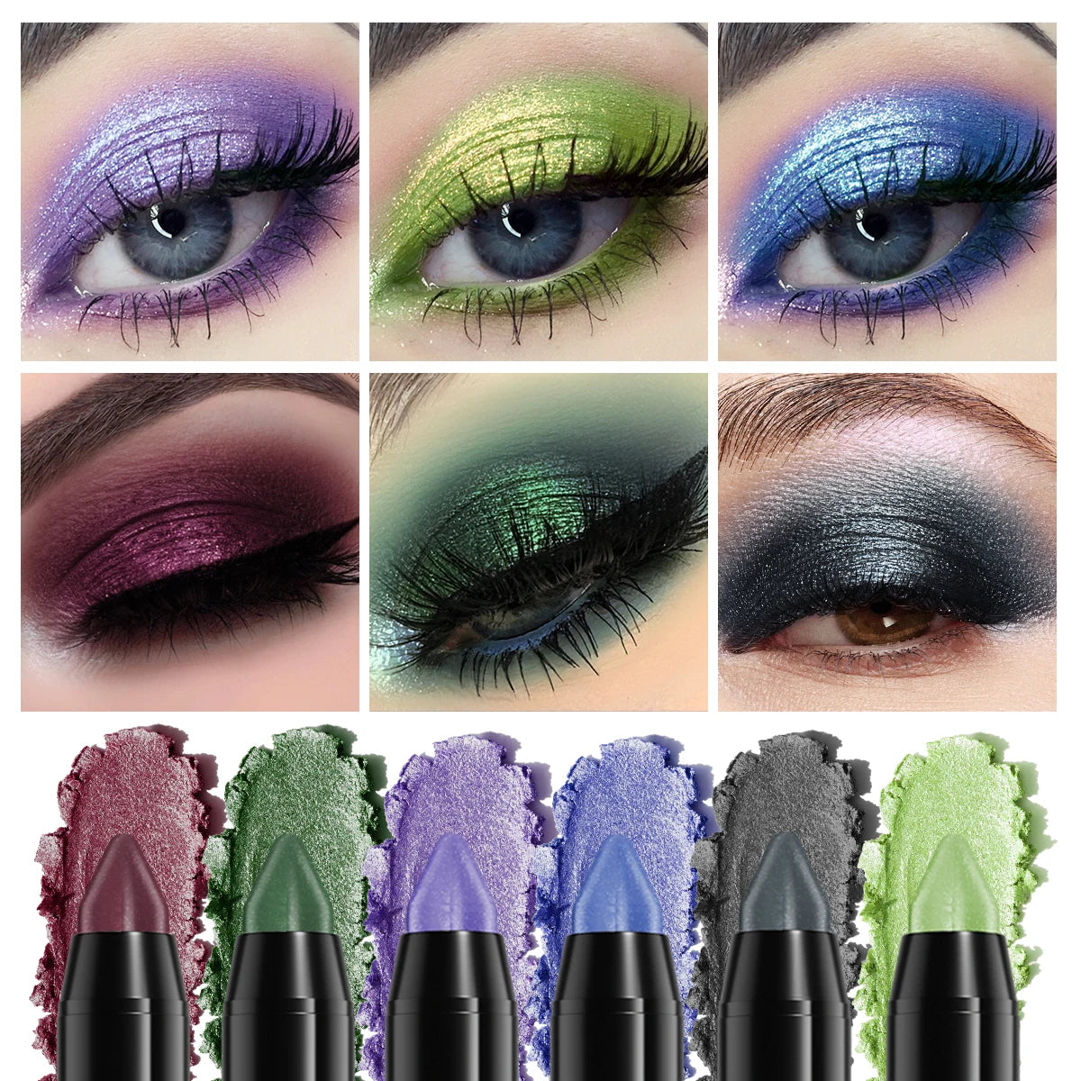 KAFURUX Premium Pearlescent Eyeshadow Set Waterproof Shimmer Highlighter