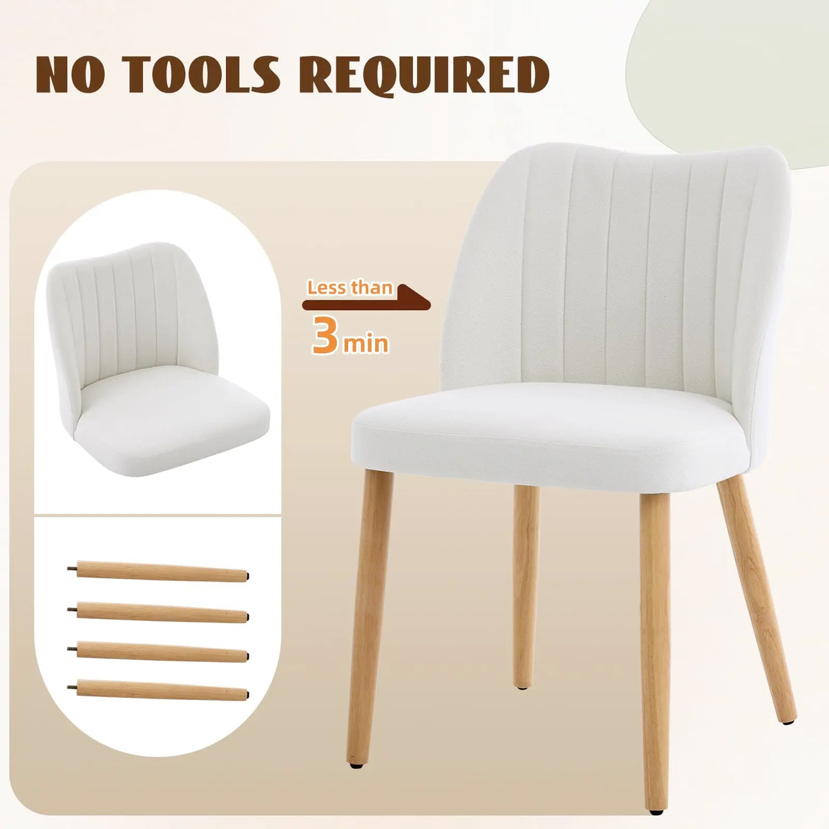 HiMISS Mid Century Modern Upholstered Dining Chairs Set Of 2