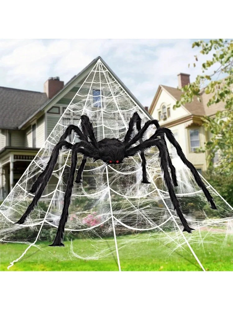 Halloween Giant Spider With Spider Web Outdoor Yard Decor