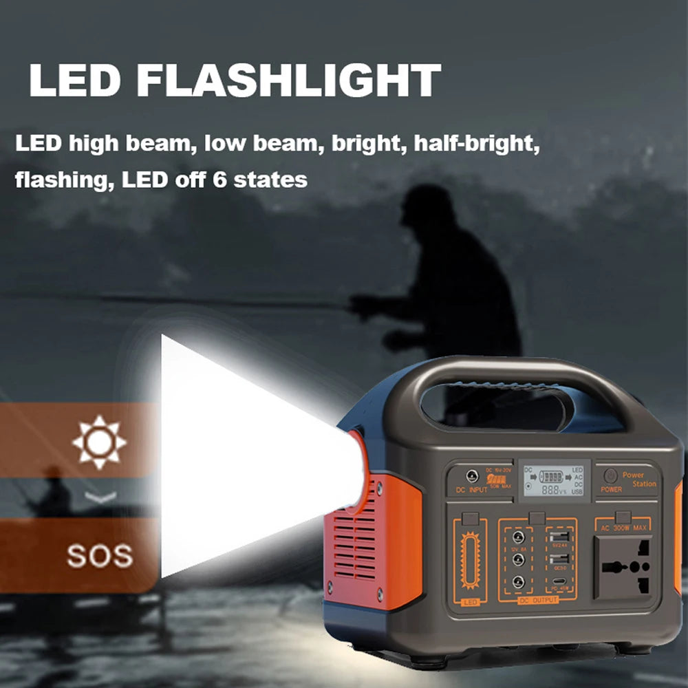 GaiaRay 300W Portable Power Station With AC Outlet LED Light