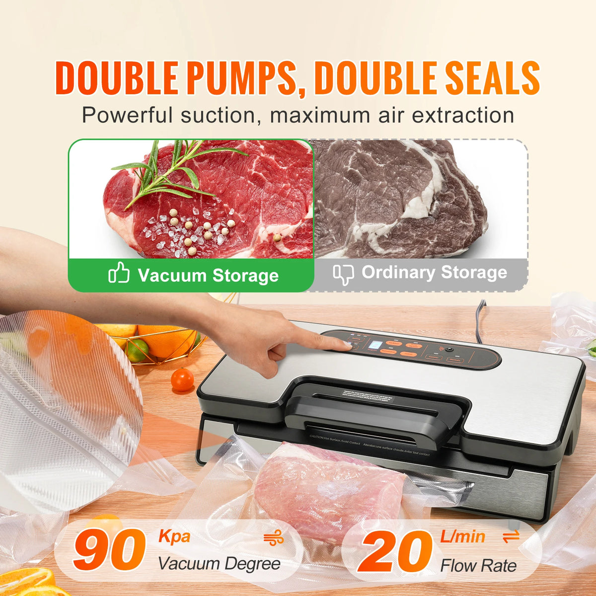 SucceBuy Automatic Vacuum Sealer Machine For Fresh Food Preservation