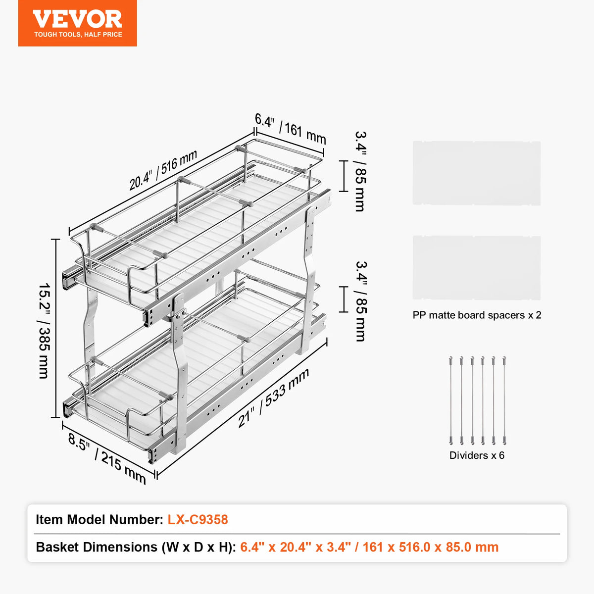 Heavy Duty Pull Out Kitchen Cabinet Organizer Storage Drawer