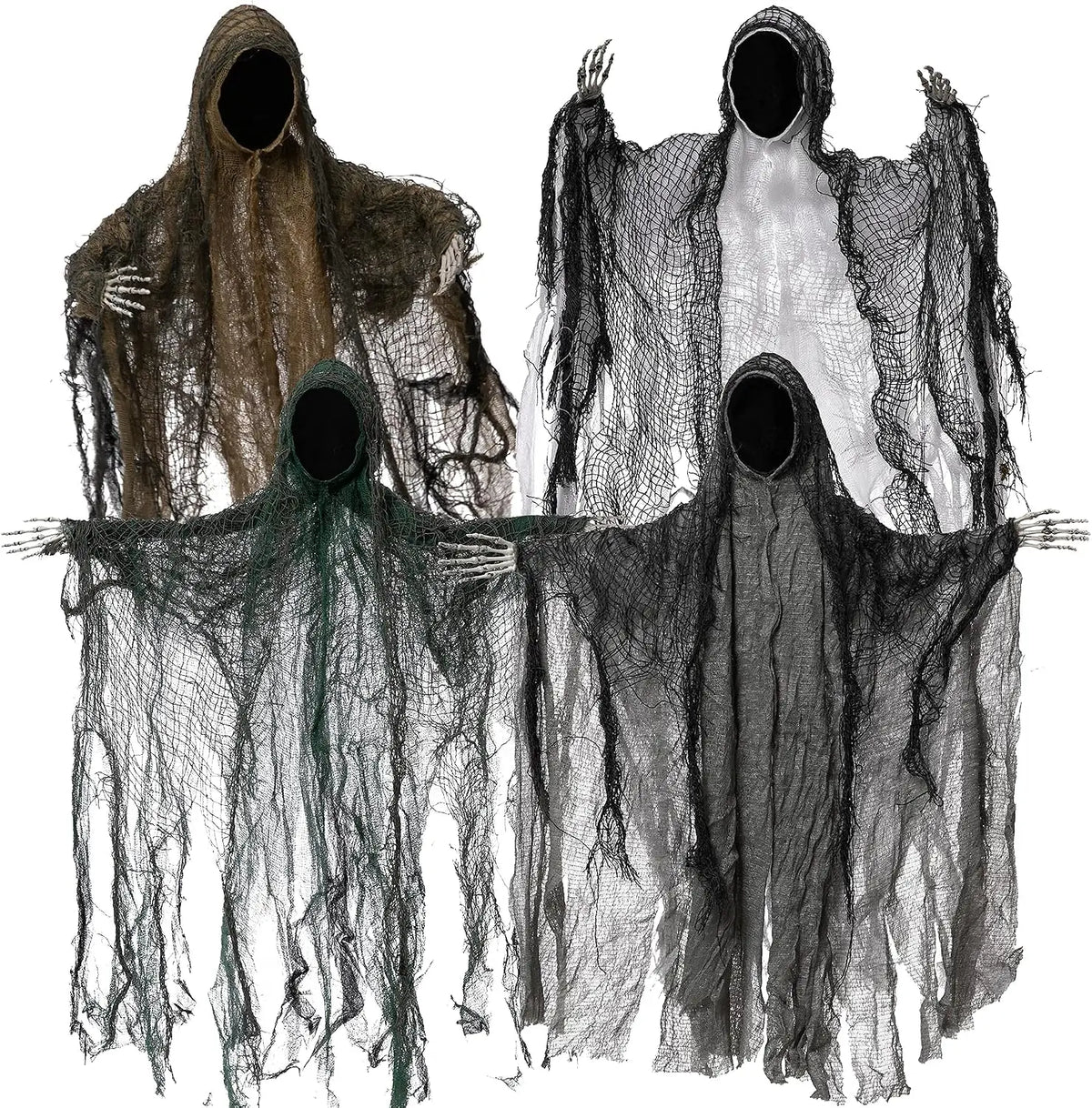 Halloween Hanging Faceless Ghost Decoration Set For Outdoors