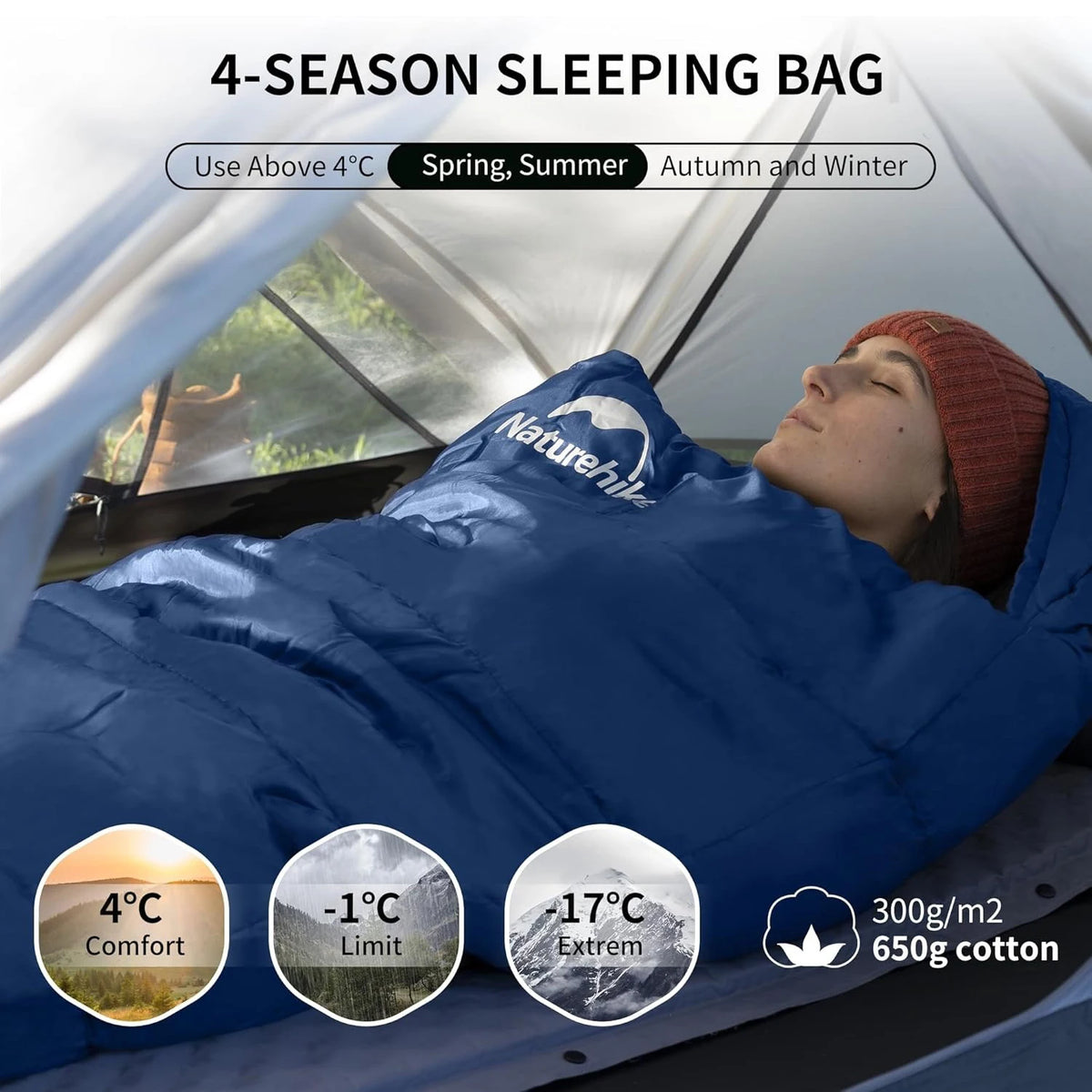 Naturehike Adult Mummy Sleeping Bag For Winter Outdoor Camping