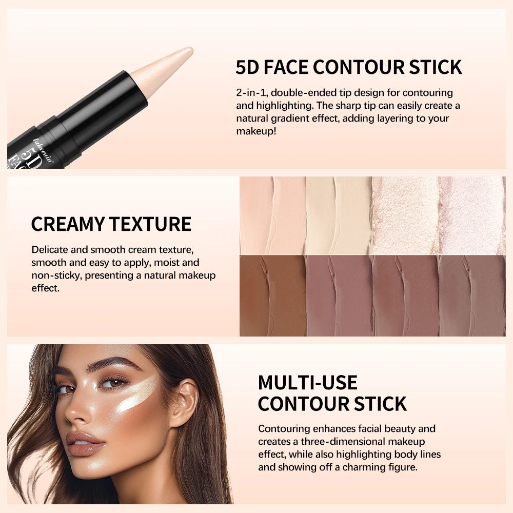 Lakerain Dual Ended Waterproof Contour And Highlighter Stick Pen