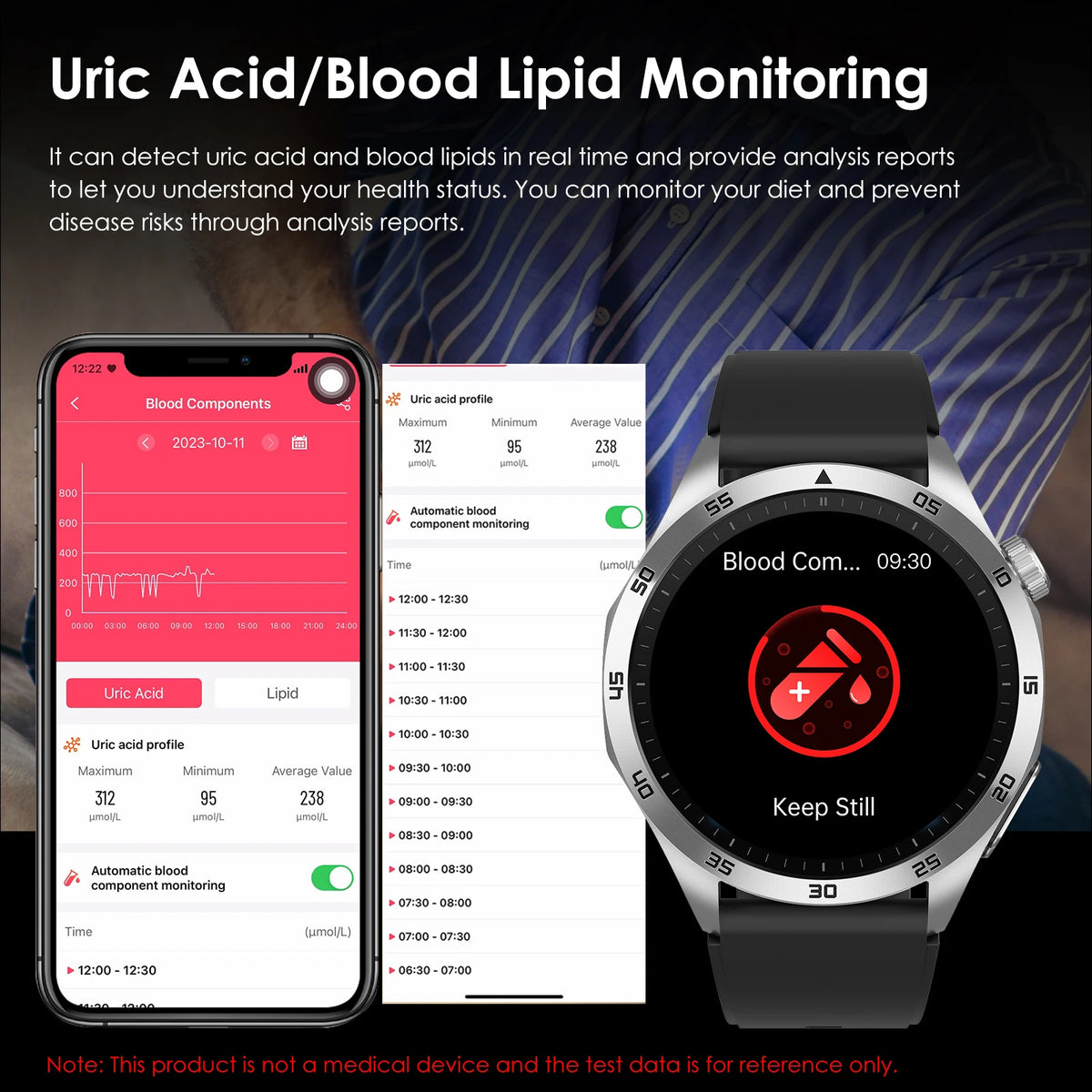 ECG PPG Health Smart Watch Blood Pressure Oxygen Monitor