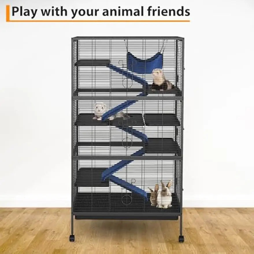 Garvee Four Tier Rolling Large Metal Small Animal Cage