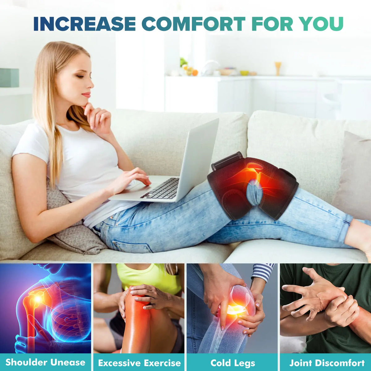 Electric Heating Knee And Neck Massager With Vibration Therapy