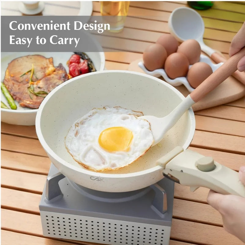 KOCH SYSTEME CS Detachable Handle Ceramic Nonstick Cookware Set