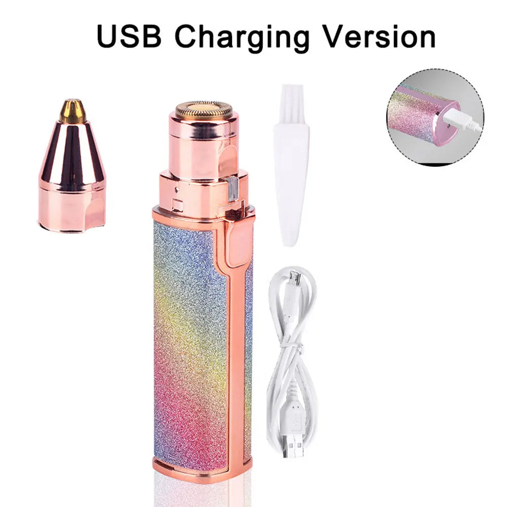 USB Rechargeable 2 In 1 Facial Hair Remover Eyebrow Trimmer