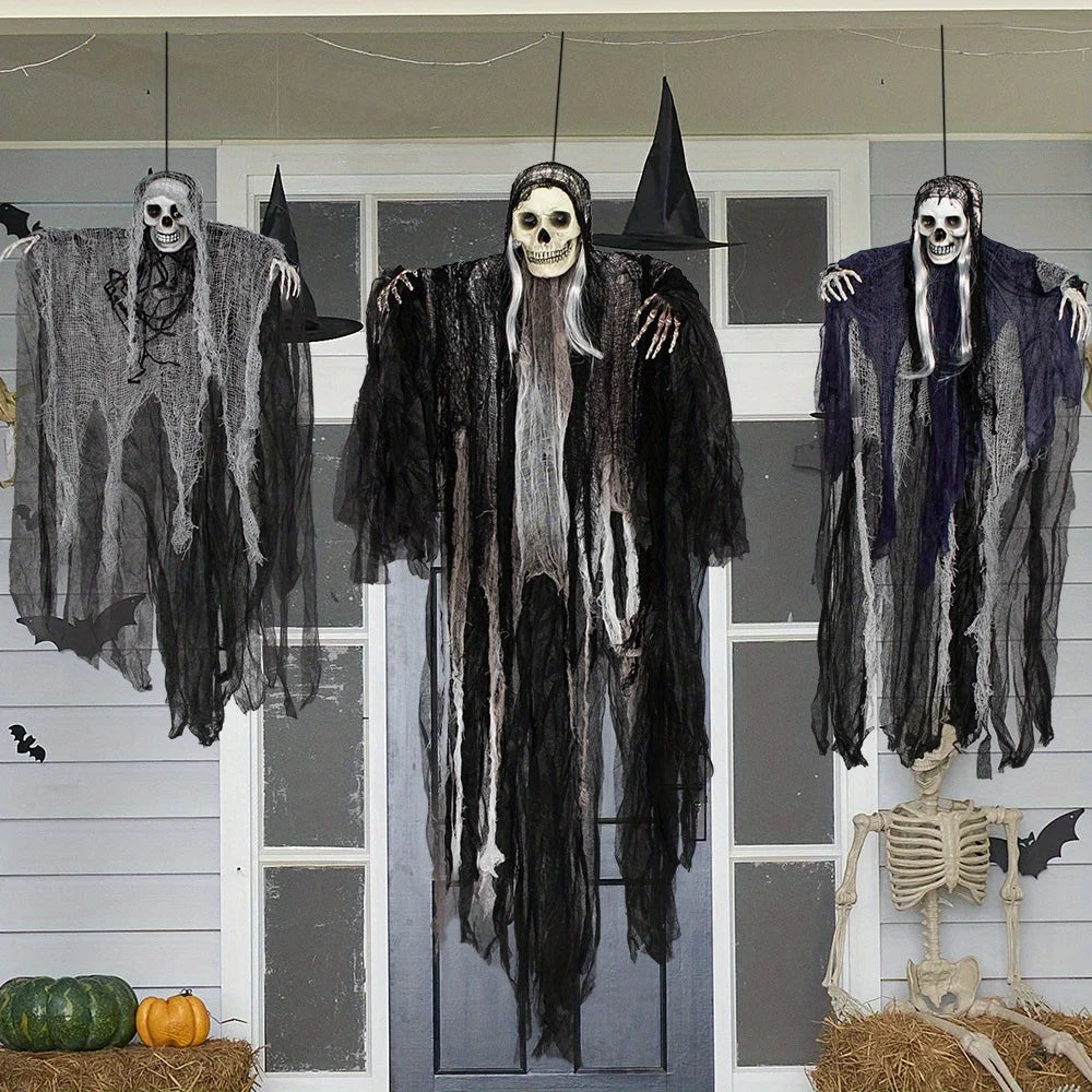 Hanging Halloween Grim Reaper Skeleton Outdoor Decorations
