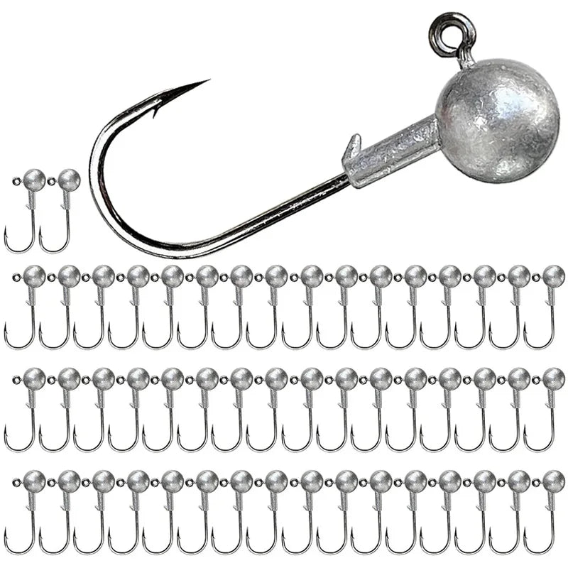 Round Ball Jig Head Fishing Hooks For Freshwater And Saltwater