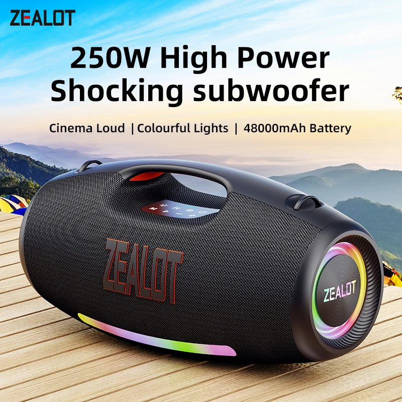 Zealot 250W Waterproof Portable Outdoor Bluetooth Speaker