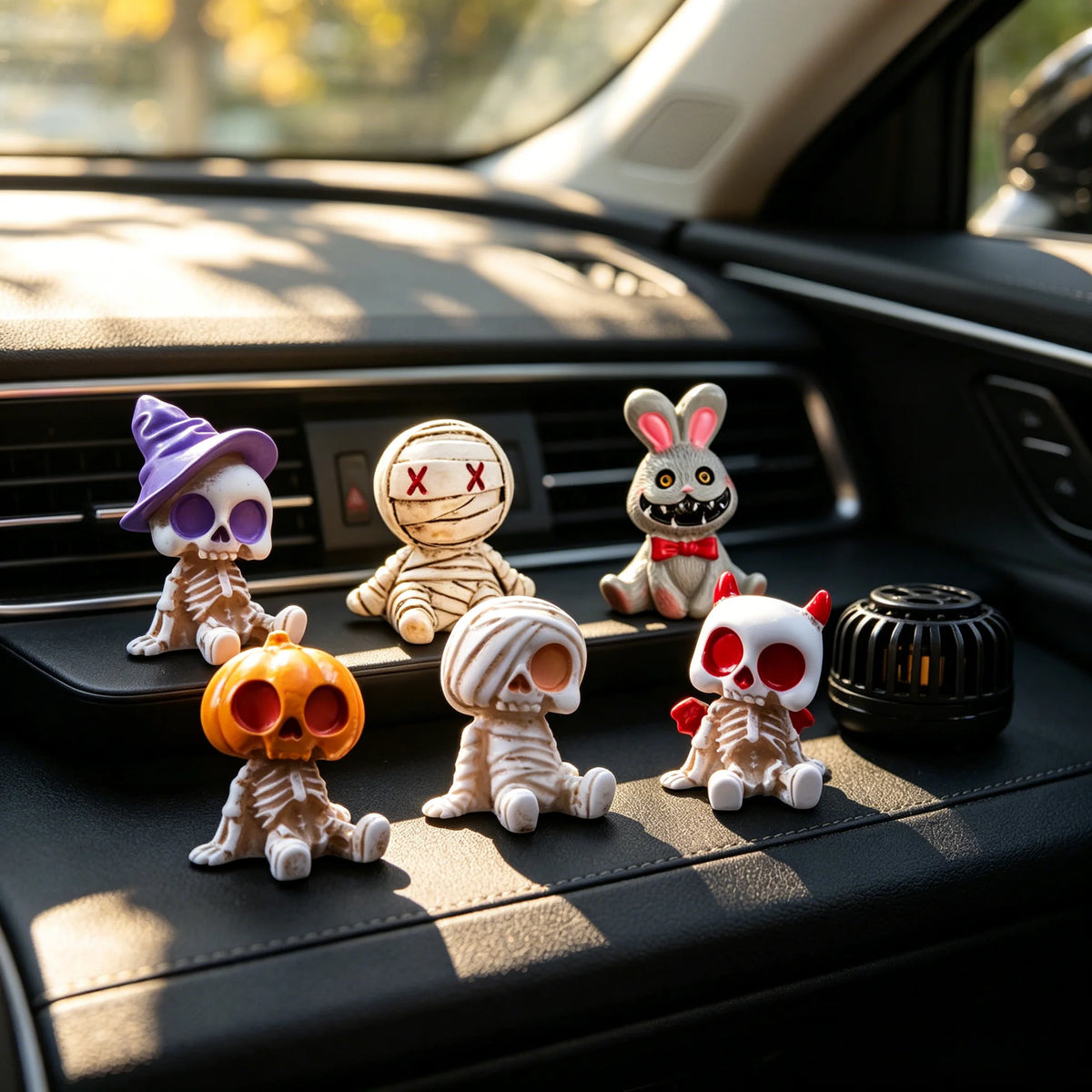 Halloween Mini Resin Skeleton Figurines For DIY Garden Decor