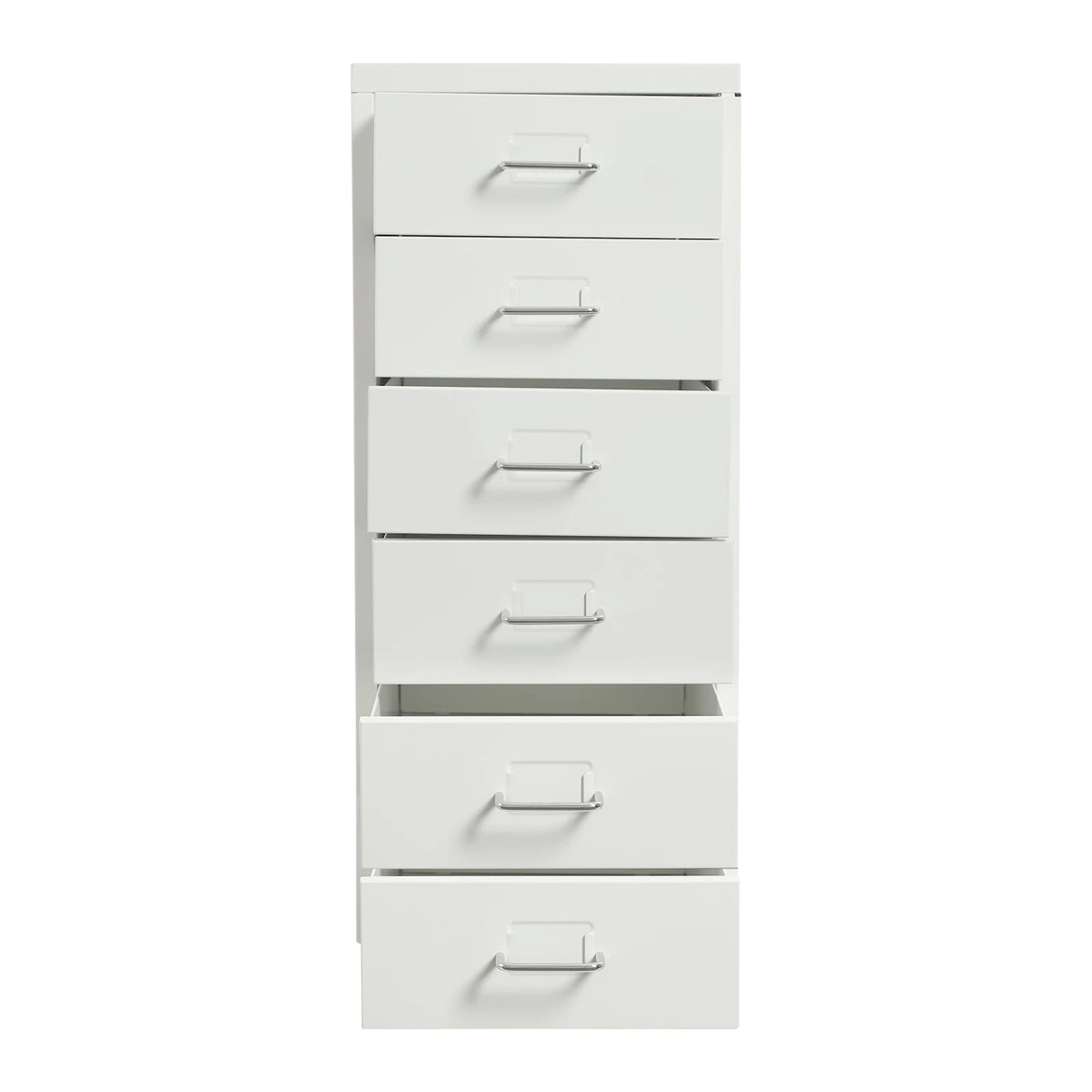 Rolling Metal File Cabinet With Lock And Six Drawers For Office