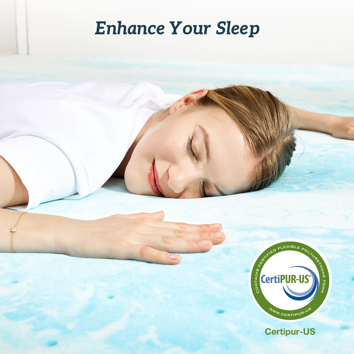 MCQ Soft Memory Foam Gel Cooling Mattress Bed Topper