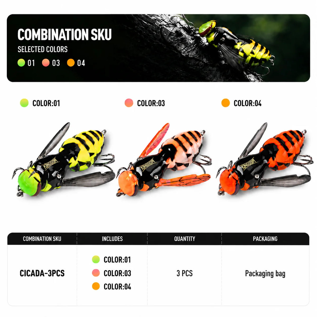 Kingdom Floating Wasp Bait Topwater Fishing Lure For Bass Pike