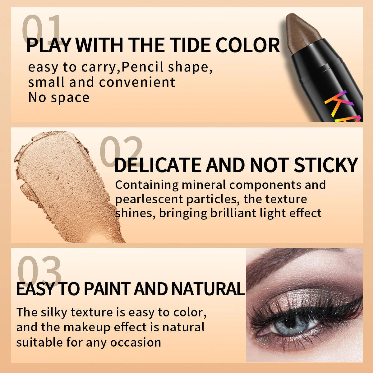 KAFURUX Premium Pearlescent Eyeshadow Set Waterproof Shimmer Highlighter