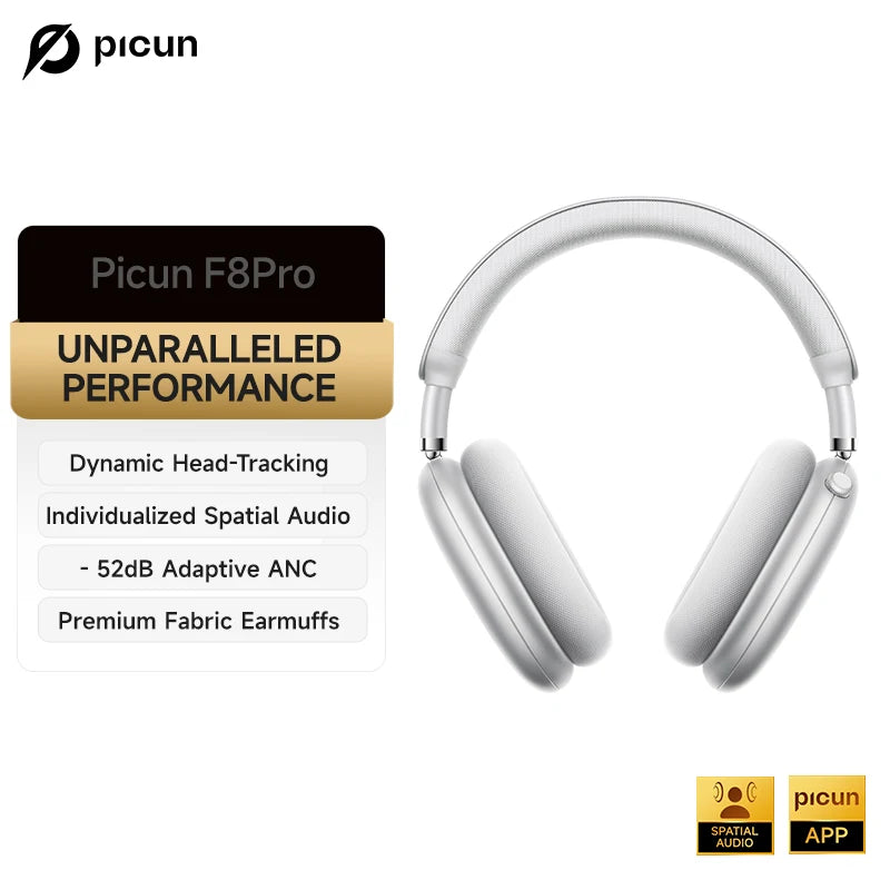 Picun F8 Pro Wireless Bluetooth Headphones With Active Noise Cancellation