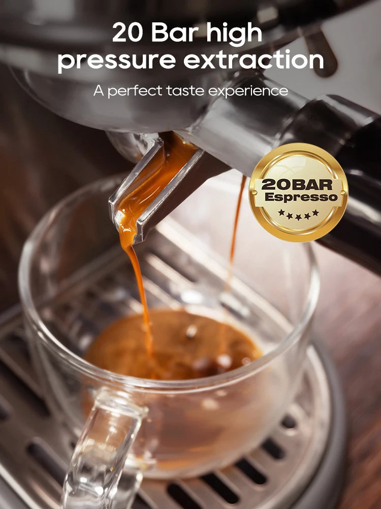 HiBREW Semi Automatic Espresso Coffee Machine With Adjustable Temperature