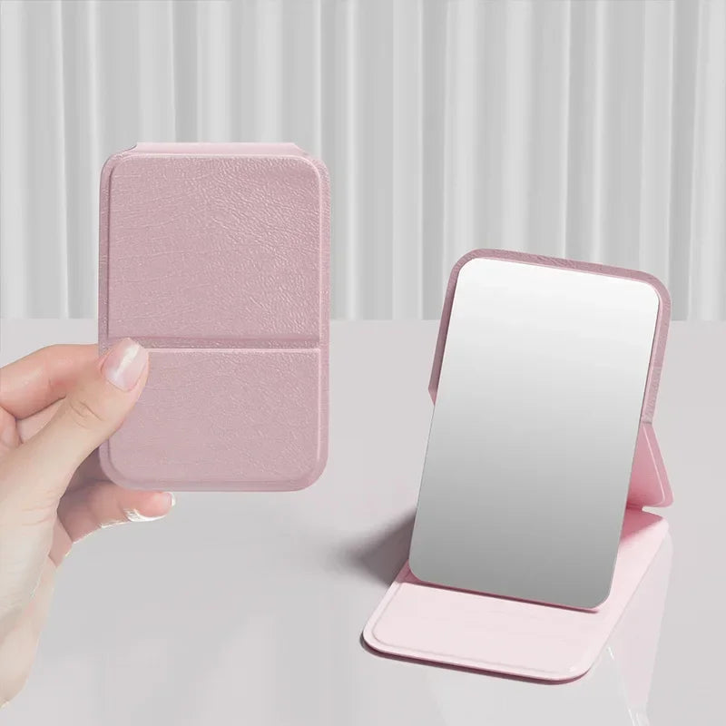 Portable Folding Handheld Makeup Mirror For Desk And Travel