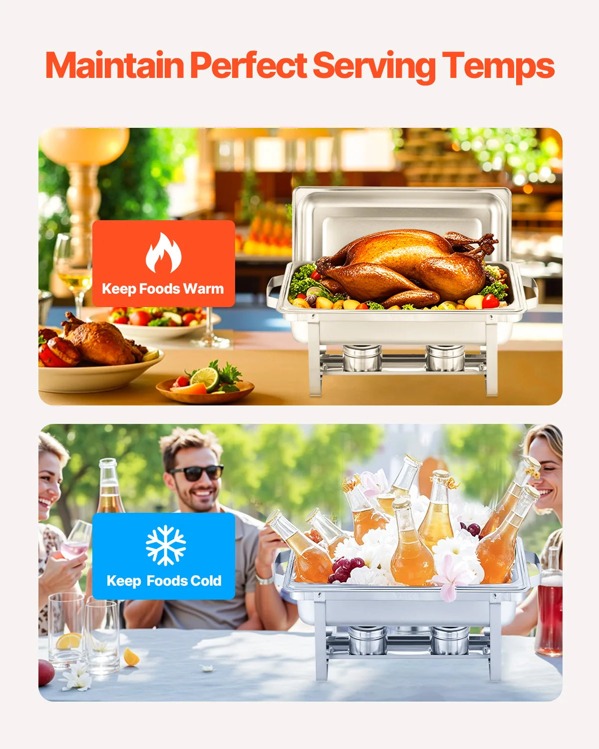 SucceBuy Stainless Steel Chafing Dish Buffet Warmer Set For Parties
