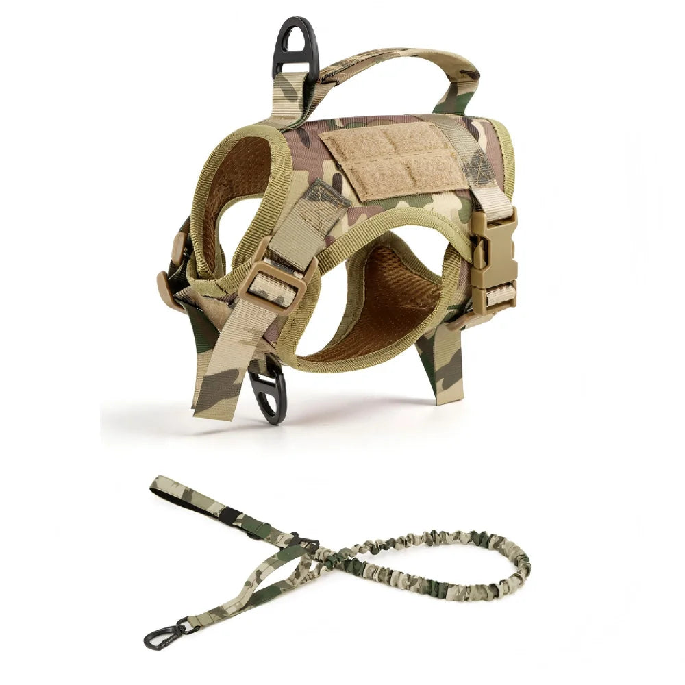 Adjustable Tactical Cat Harness Vest And Leash Set With Handle