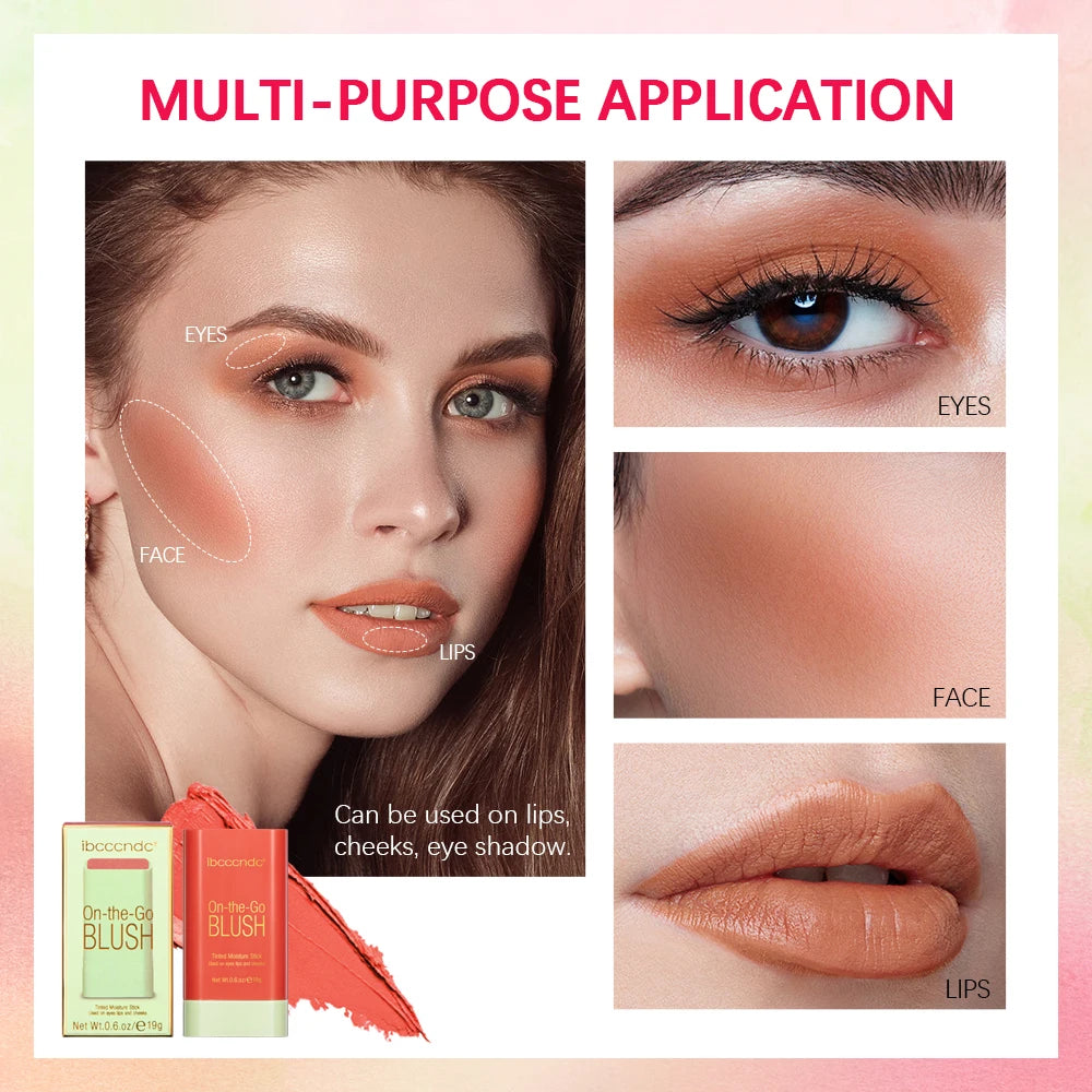 Ibcccndc Multi Use Cream Blush Stick For Lips Eyes Cheeks