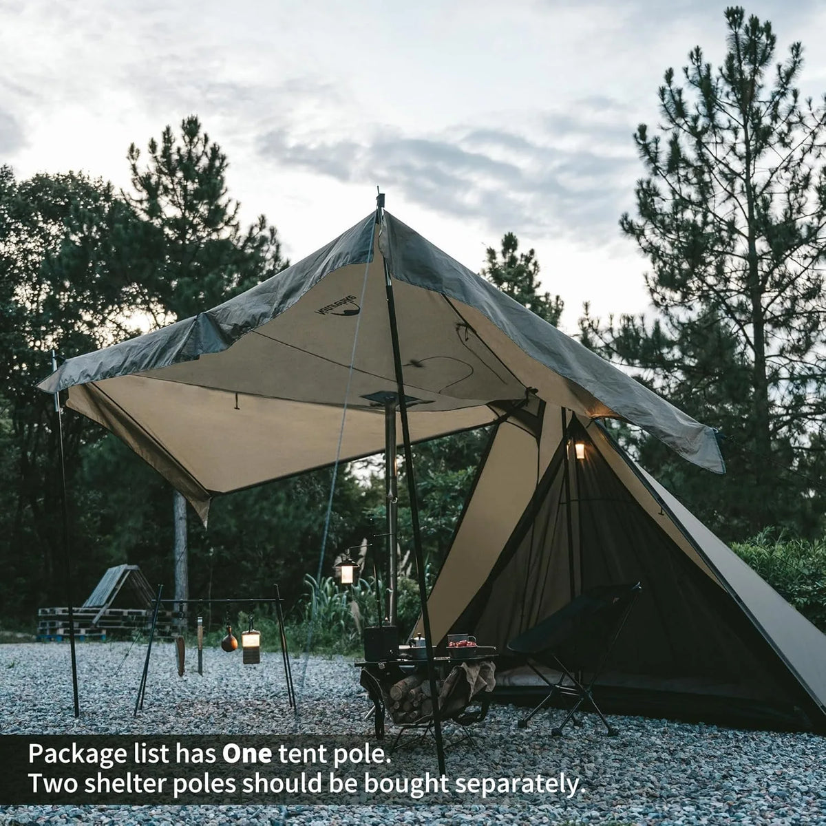 Naturehike Double Layer Chimney Camping Tent With Flame Retardant Tipi