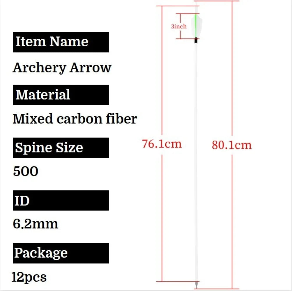 Ameyxgs Carbon Archery Hunting Arrows With Turkey Feathers