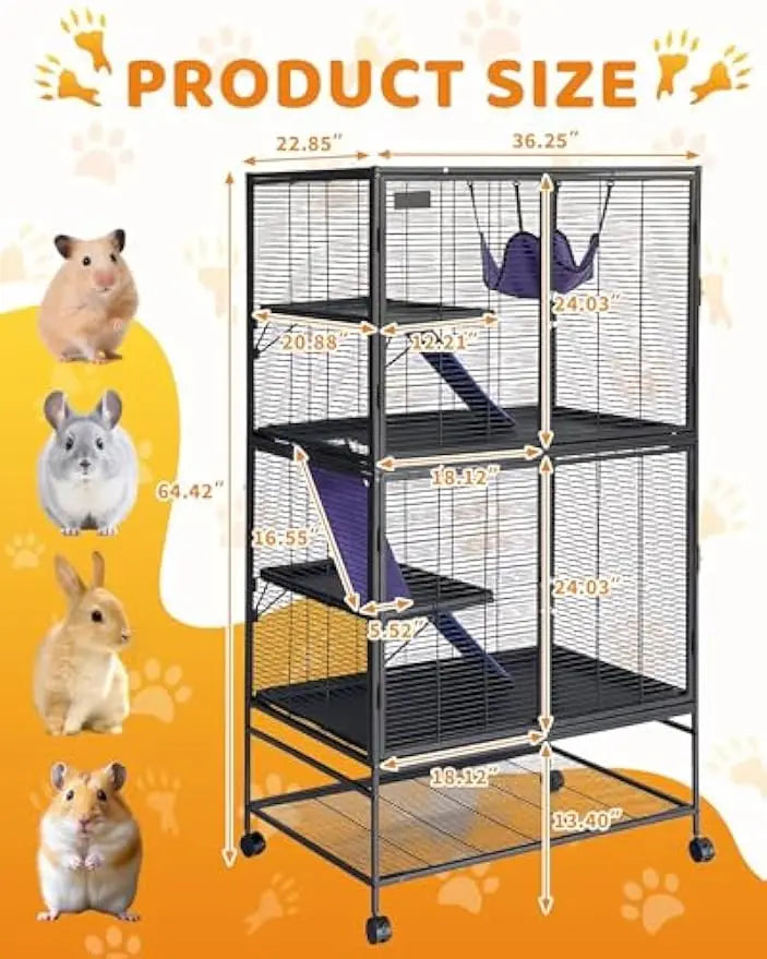 Garvee Multi Tier Rolling Metal Small Animal Pet Cage