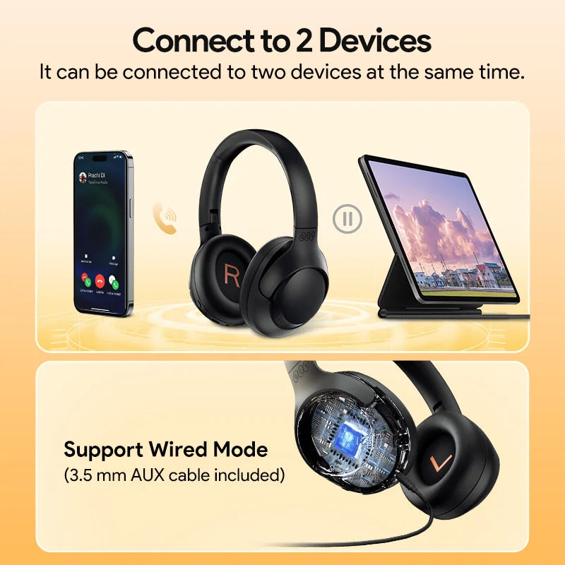 QCY H3 ANC Wireless Headphones Bluetooth 5.4 Hi-Res Audio