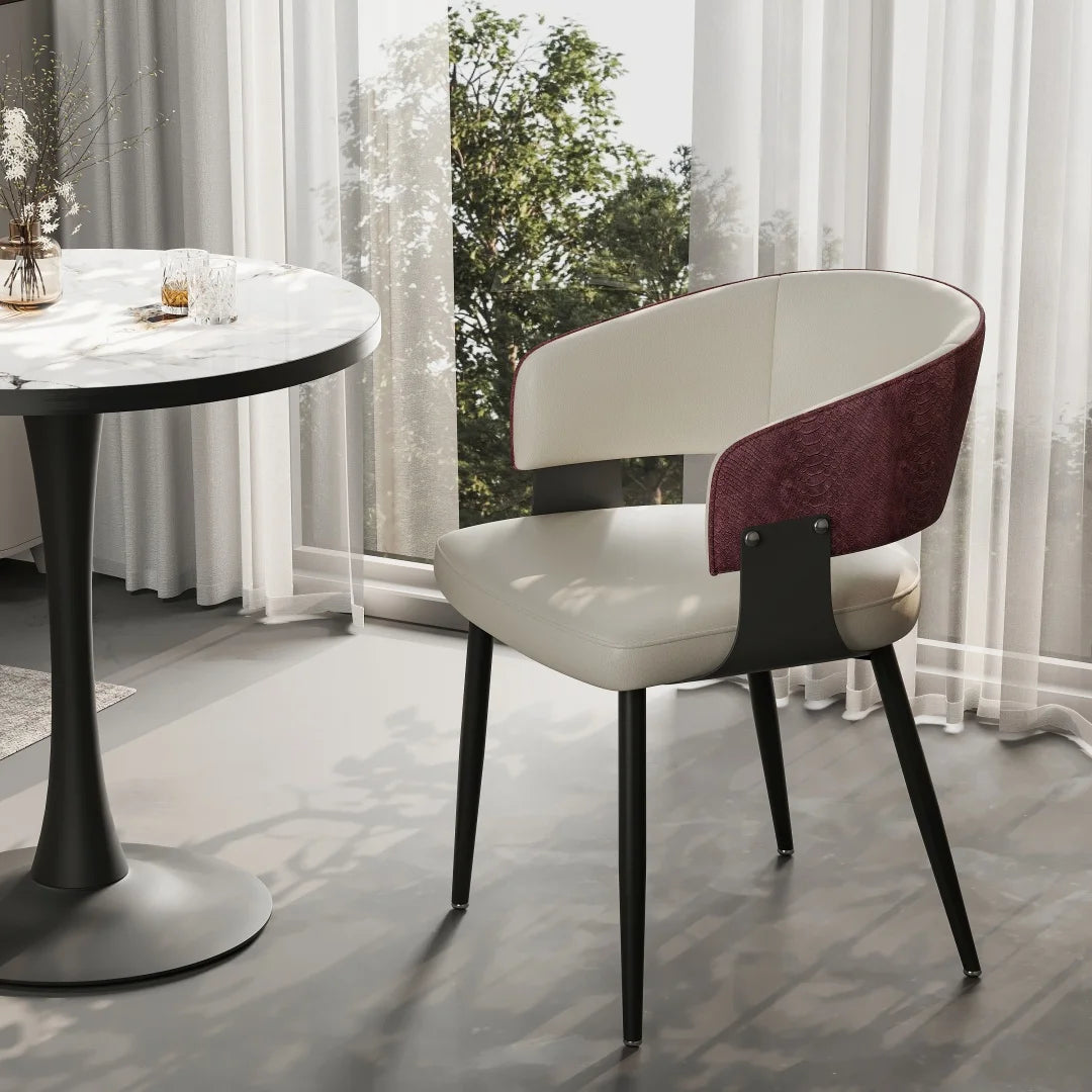Luvodi Crocodile Textured Microfiber Leather Dining Chair