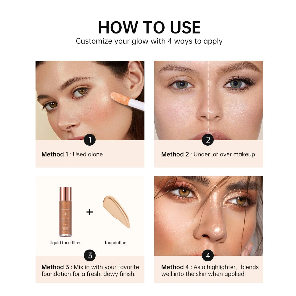 Lakerain Halo Glow Liquid Face Contouring Pearlescent Skin Brightener